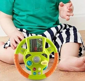 KRIDEZ multifunctional music toy – cartoon-style electronic steering wheel for children