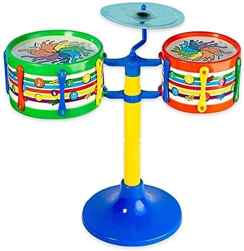 "Kids Drum Set – Music & Dance Toy with Drumsticks, Tambourine, Triangle & Shaker"