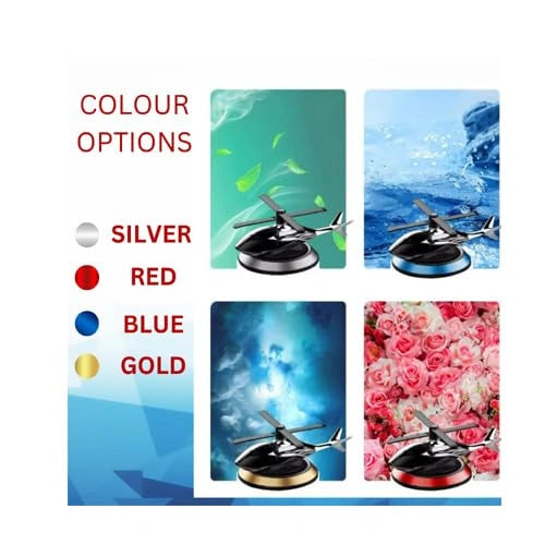 Solar Powered Helicopter Car Air Freshener, Aromatherapy Car Interior Decoration, Perfume Diffuser
