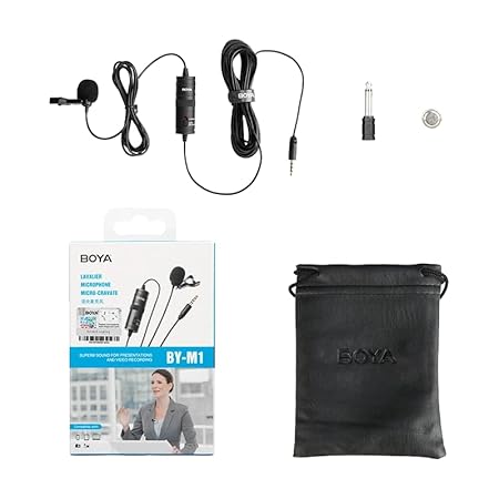 Boya M1 Tradico Lavalier Omni Directional Auxiliary Condenser Microphone Collar Clip Mic