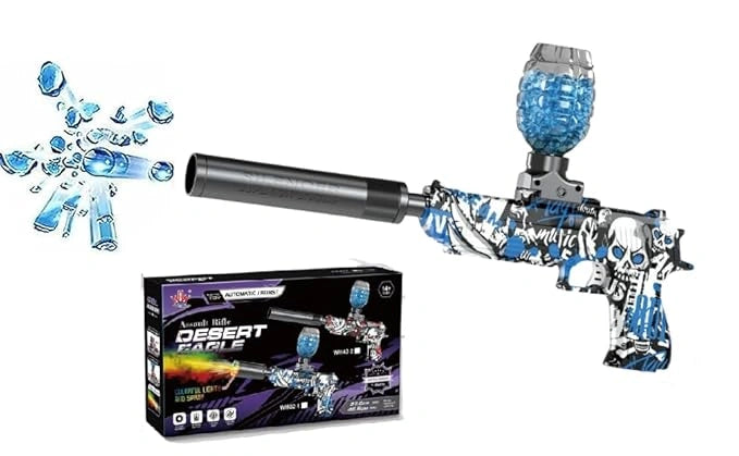 “Jack Royal MP5 gel blaster with silencer – automatic water gun with 5000 gel bullets, 40ft range”