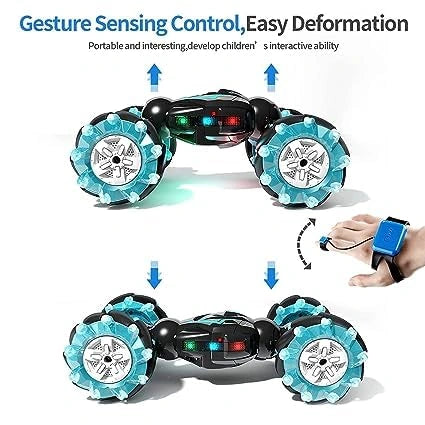 "Remote control stunt car for kids with gesture control, off-road drift, 360-degree flips and twists, perfect RC toy for fun and action."