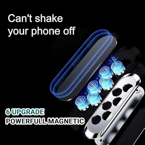 Universal Magnetic Car Mount Holder Stand for Dashboard/Home & Table Compatible with All Smart Phones and Mobiles with 6X Stronger Magnets