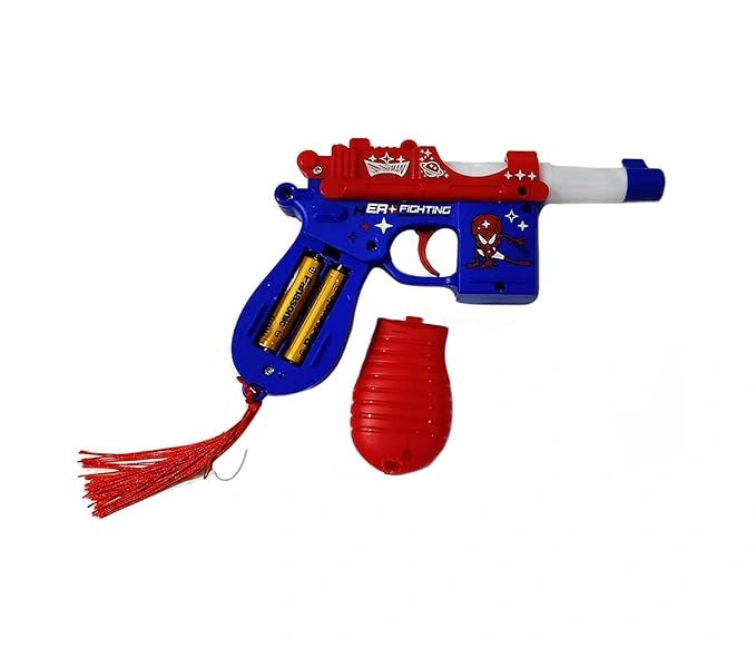 “Super spinning space toy gun with projection feature, lights, and sounds for children”