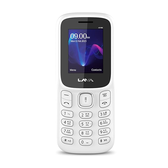 Lava A3 Vibe Dual Sim Keypad Mobile Phone | 1750mAh Big Battery | 1.8" Large Display | 7 Languages Read & Write Support | Vibration Alert (White Beige)