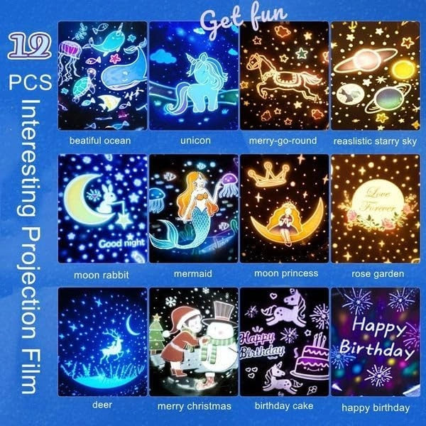 Bunny Carousel Night Light Projector | 6 Set Films Rotating LED Lamp | Star Projection Light for A Magical Nursery Atmosphere | Rabbit Night Lamp for Kids Room (Bunny Night Light)