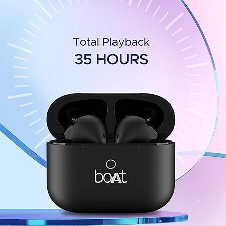 boAt Airdopes Ace TWS in Ear Earbuds with 35 HRS Playback, 13mm Drivers, Dual Mics ENx & Beast Mode(Active Black)