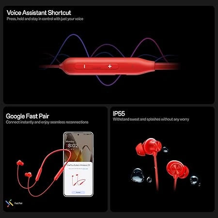 OnePlus Bullets Wireless Z3 in Ear Neckband with 12.4Mm Drivers, 3D Spatial Audio,10 Mins Charge for 27 Hrs Playback, AI Call Noise Cancellation, 4 EQ Preset, Dynamic Bass Enhancement & BT5.4,