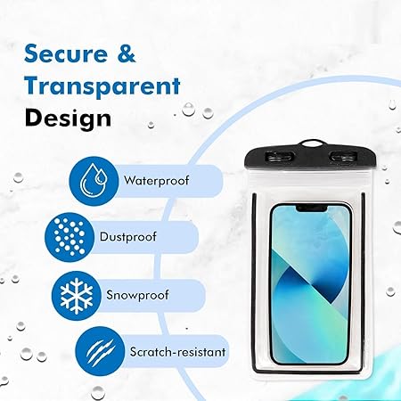 Waterproof Mobile Phone Pouch Rain Cover for All Types of Phone Transparent