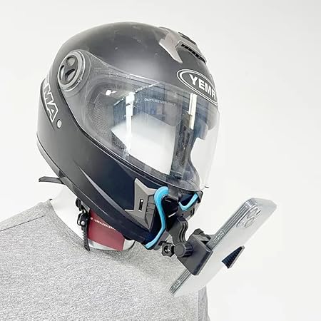 Multipurpose Helmet Chin Strap Mount with Mobile Holder Clip & Screw Compatible with All Smart Phones Go pro Hero 9/8/7/6,SJCAM, Yi, DJI Osmo Action & Other Action Cameras