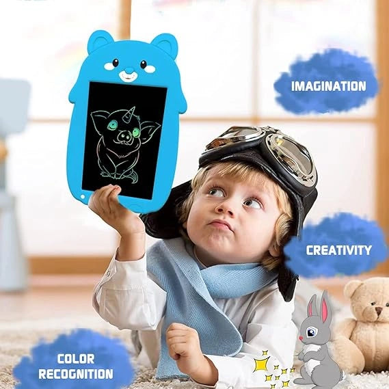 Wembley Bear Design LCD Writing Pad/Tab | Writing, Drawing, Reusable, Portable Pad with Colorful Letters | 9 Inch Graphic Tablet | Writing Scribbling Pad for Kids, Adults with Stylus Pen
