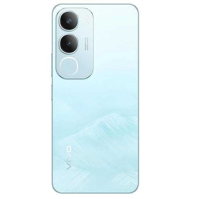 “Vivo Y29 5G in Titanium Gold—highlighting the rear dual lenses and minimalist design.”