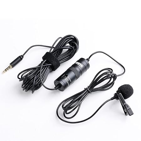 Boya M1 Tradico Lavalier Omni Directional Auxiliary Condenser Microphone Collar Clip Mic