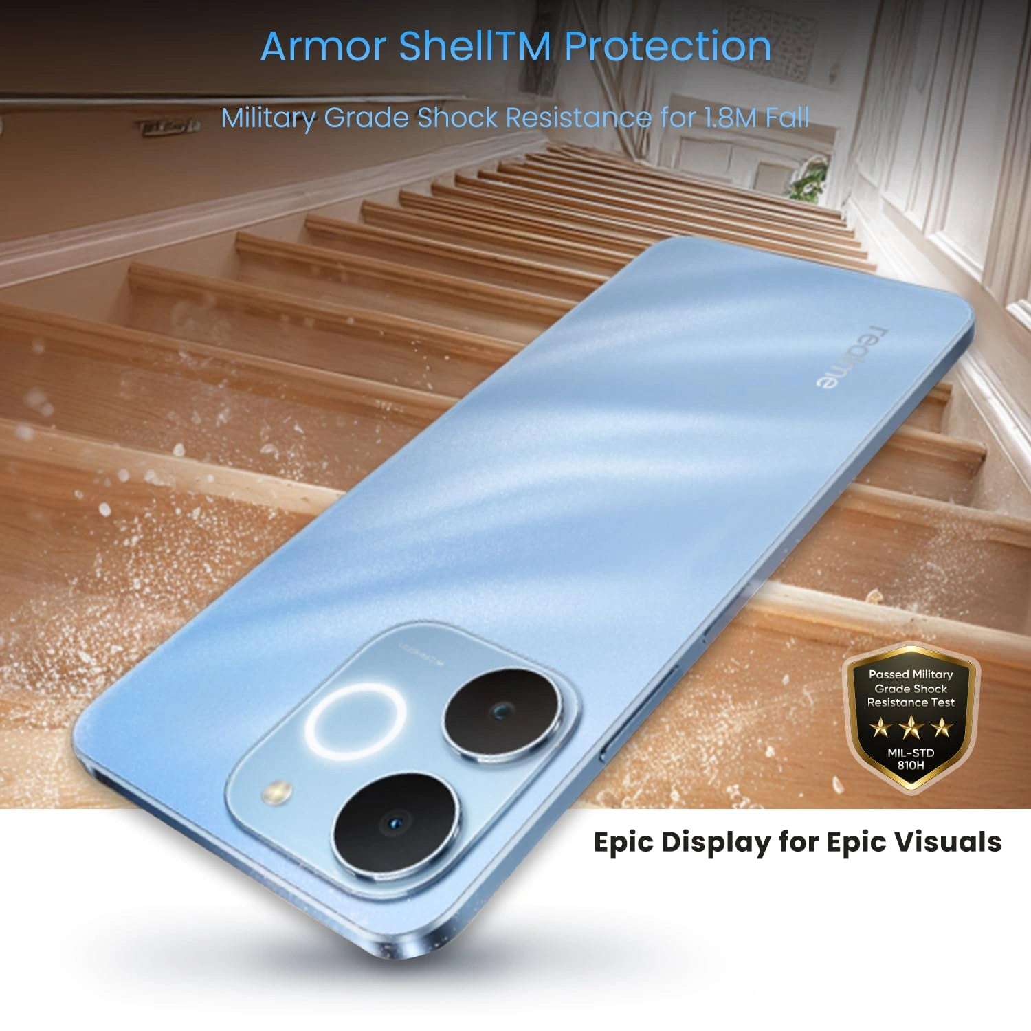 Realme C71 smartphone – 6.72-inch display, 5000mAh battery, 45W fast charging, AI camera, best price available at JJR Mobiles, Thoothukudi.