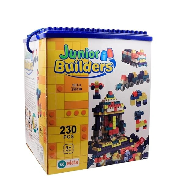 Tots & Toys Junior Builders Building Blocks Set-3, Building Blocks for Kids, Block Game for Kids - 230 Pieces