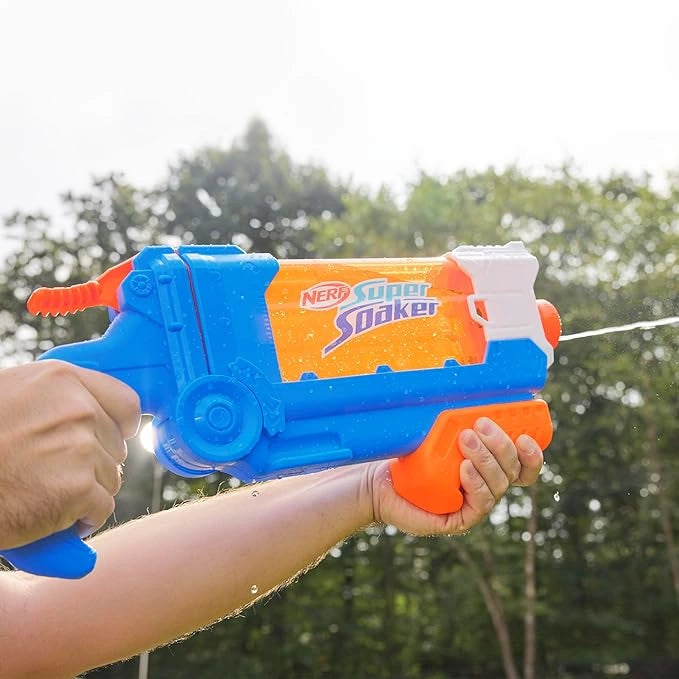 Nerf water blaster toy – Flip Fill Super Soaker with 887ml tank for kids’ garden games”
