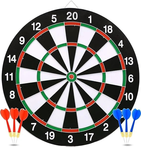 Generic Double Sided Professional Dart Board with 6 Steel Tip Darts