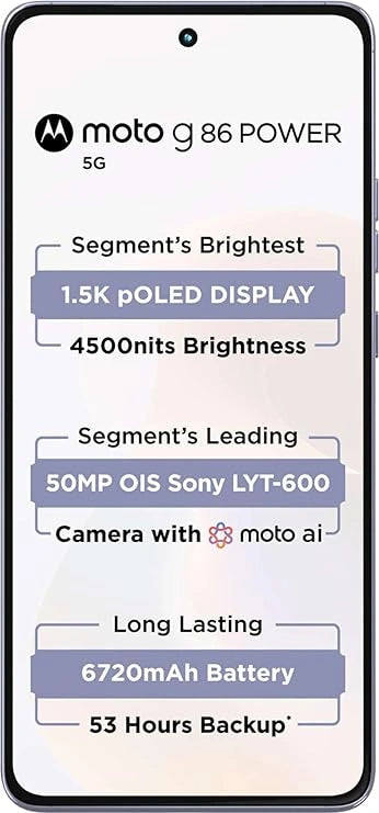 MOTOROLA G86 Power 5G (Pantone Cosmic Sky, 128 GB)  (8 GB RAM) Activated
