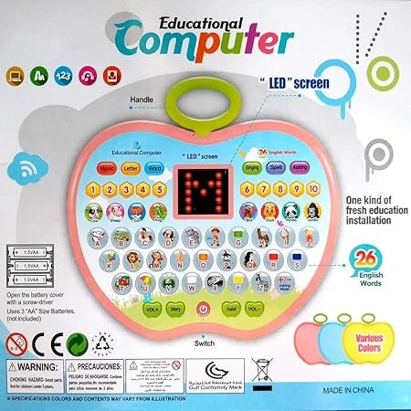 “Educational Kids Laptop – ABC and 123 learning computer with interactive buttons, music, and educational games for children.”