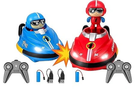 “RC Remote Control Dual Racing Cars with music, lights, 2.4GHz control, ejectable figures, and 360° rotation – fun family game toy and birthday gift.”