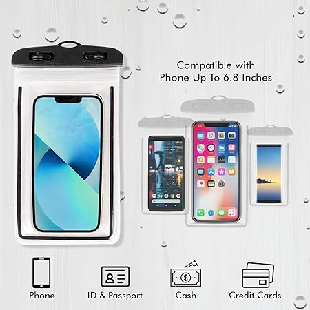 Waterproof Mobile Phone Pouch Rain Cover for All Types of Phone Transparent