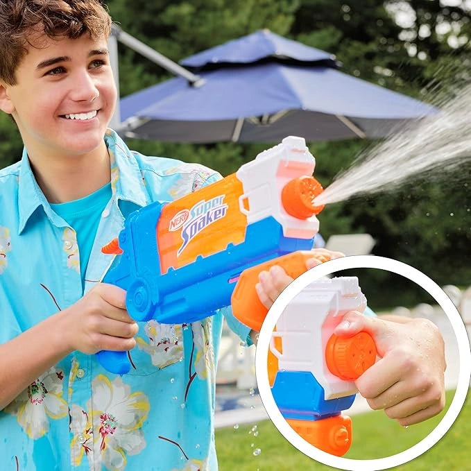 Nerf water blaster toy – Flip Fill Super Soaker with 887ml tank for kids’ garden games”