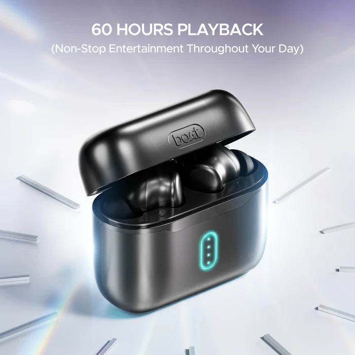boAt Airdopes 141 Pro True Wireless Earbuds in Obsidian Black with Active Noise Cancellation, 42H Battery Life, Fast Charging, and Bluetooth 5.3 Connectivity