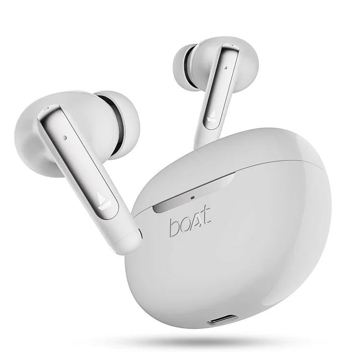 boAt Airdopes 141 ANC True Wireless Earbuds in White with Active Noise Cancellation, 42H Battery Life, Fast Charging, and Bluetooth 5.3 Connectivity