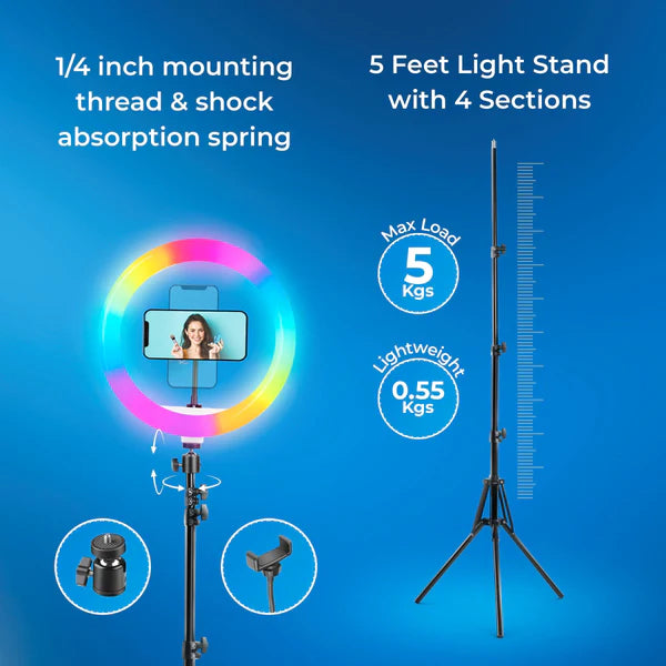 LED Ring Light with 5 feet Stand for Photo & Video Shoot & More