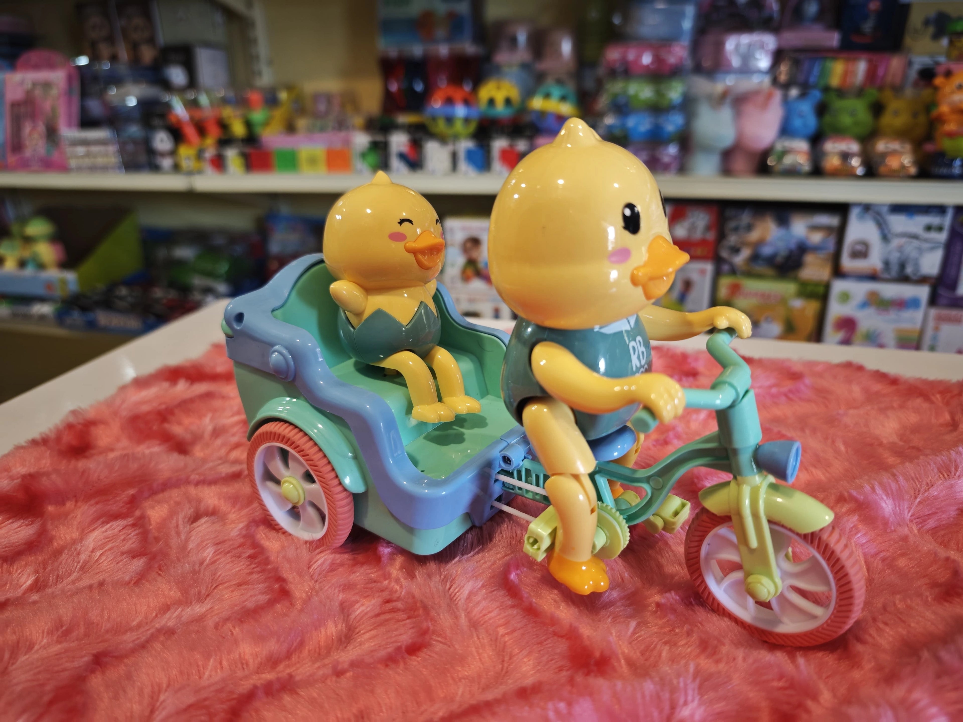 Tricycle Riding Duck Toy: Lights, Music, and Multicolor Funny Duck Auto Rickshaw Tricycle Toy Vehicle for Kids|Boys|Girls with Light & Music and Bump & go Action