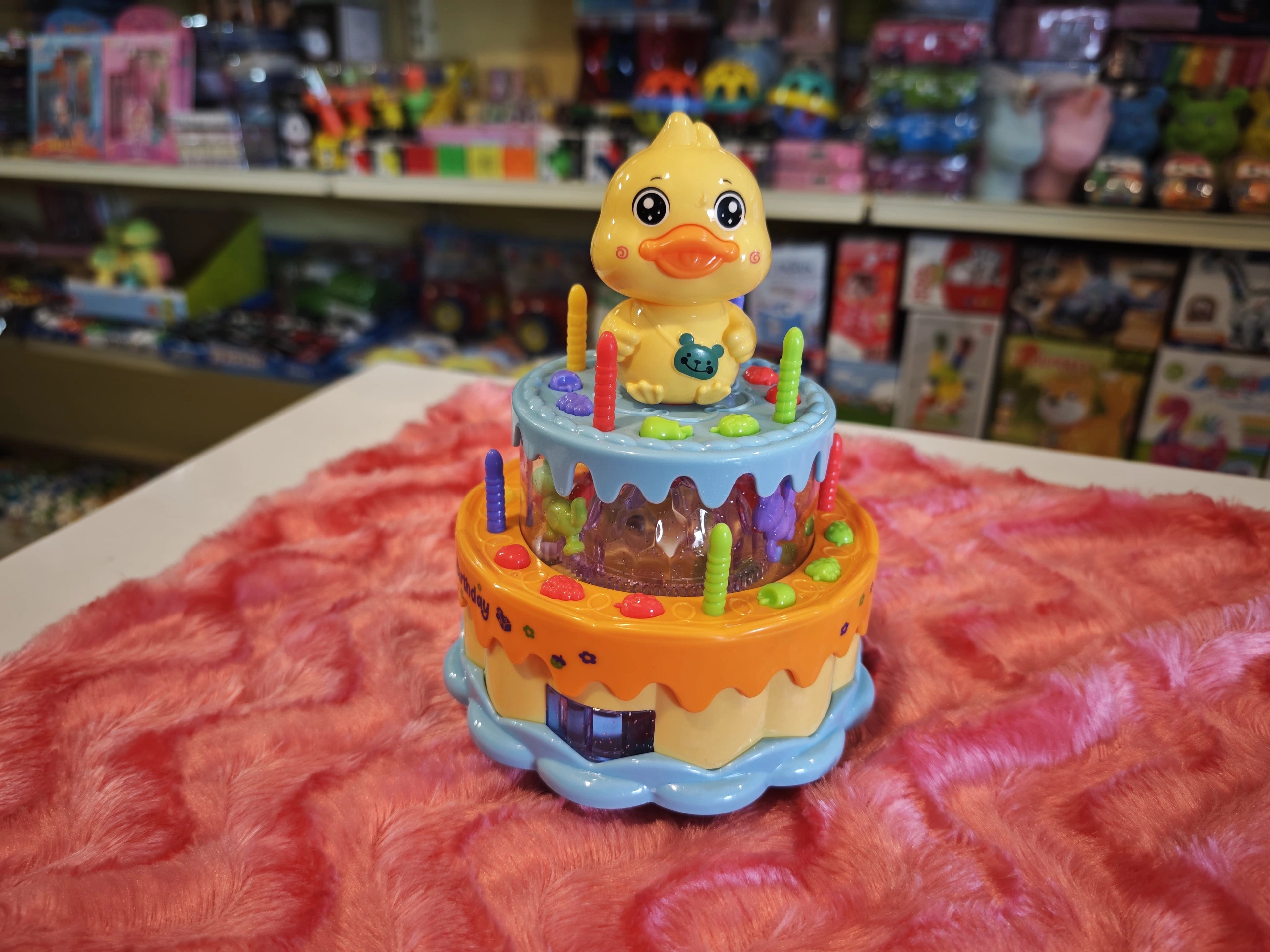 Fun Blast Musical Cake Toy for Kids – Rotating Light & Sound Cake, Birthday Gift for Toddlers, Pretend Play Toy with Flashing Lights & Music, Safe & Durable, 3+ Years.