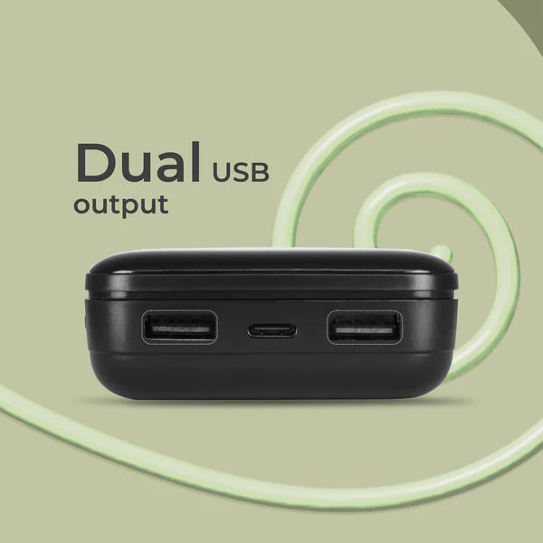 Zebronics 20000mAh Portable Power Bank with 22.5W Fast Charging, Dual USB Output, and Type-C Input