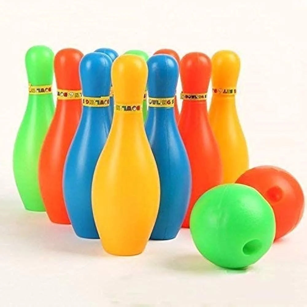 "PVC bowling play set for toddlers aged 0-3 years, colorful and safe for indoor play."